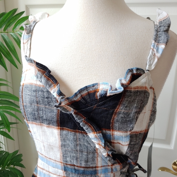 (SOLD) Lulus Multi Plaid Ruffled Wrap Mini Dress - Picture 5 of 10